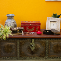 rustic wooden jewellery box with bone art Indune rustic wooden jewellery box with bone art Indune