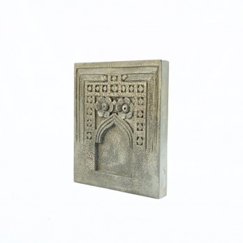 Timeless Jharokha Frame with Floral Carving - Grey