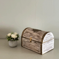 distressed white wooden jewellery box with brass work Indune distressed white wooden jewellery box with brass work Indune