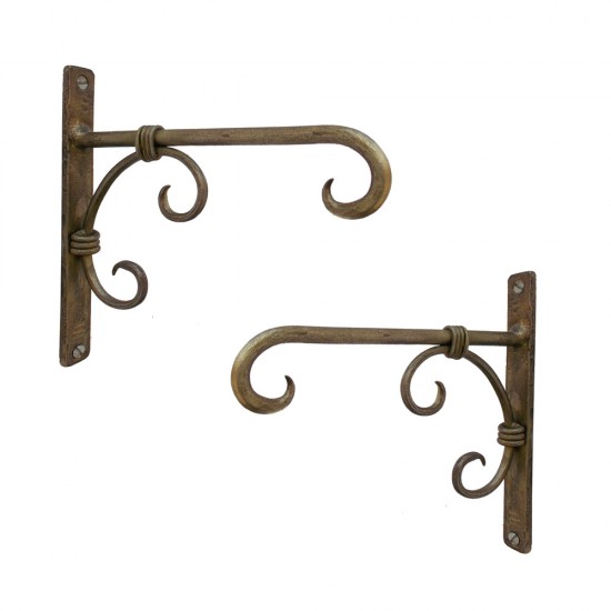 Iron Wall Bracket - Antique Golden (Set of 2)