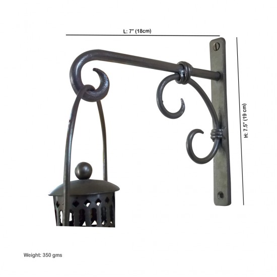 Iron Wall Bracket - Antique Silver - To Hang Lantern or Decorative Accessory (Set of Two)