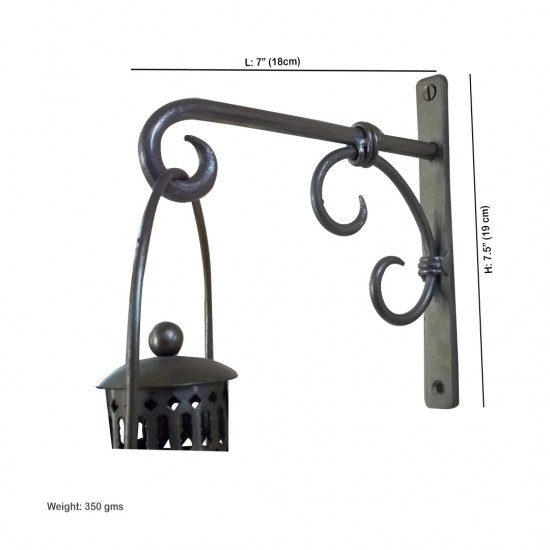 Iron Wall Bracket - Antique Silver - To Hang Lantern or Decorative Accessory