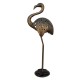 Flamingo -Antique Golden Finished Perforated Iron Craft Standing Flamingo Bird Sculpture cum T Light Holder - Small Flamingo -Antique Golden Finished Perforated Iron Craft Standing Flamingo Bird Sculpture cum T Light Holder - Small