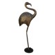 Antique Golden Finished Perforated Iron Craft Standing Flamingo Bird Sculpture cum T Light Holder - Large Flemingo Antique Golden Finished Perforated Iron Craft Standing Flamingo Bird Sculpture cum T Light Holder - Large Flemingo