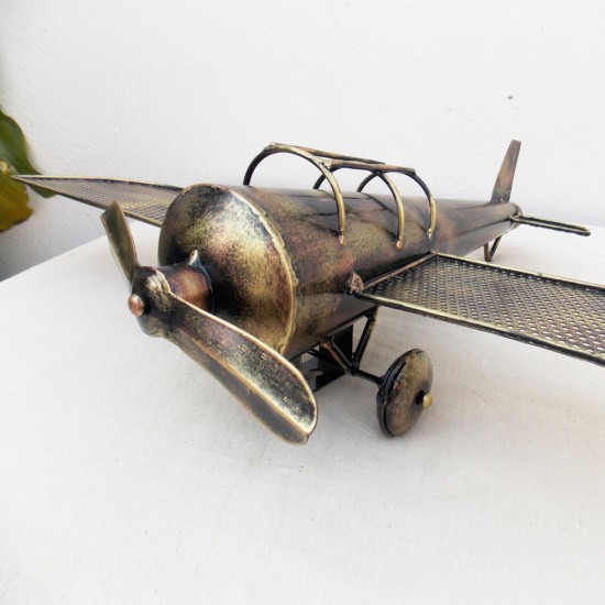 Wrought Iron Propeller Aircraft - Decorative Aeroplane