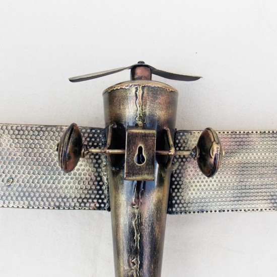 Wrought Iron Propeller Aircraft - Decorative Aeroplane