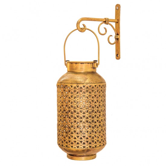 Iron Pot Tea Light - Perforated Antique Golden (Plus Bracket)