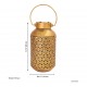 Iron Pot Tea Light - Perforated Antique Golden - height 10 inch