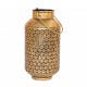 Iron Pot Tea Light - Perforated Antique Golden - height 10 inch