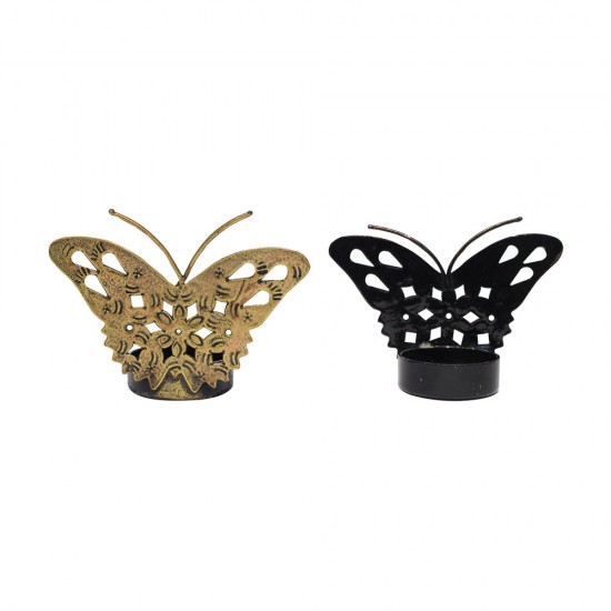 Sparkling Butterfly T-Light Holders (Pair of Two)