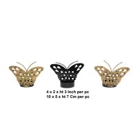 Sparkling Butterfly T-Light Holders (Set of Three)