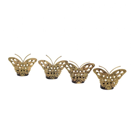 Sparkling Butterfly T-Light Holders (Set of four)
