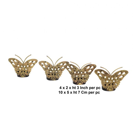 Sparkling Butterfly T-Light Holders (Set of four)