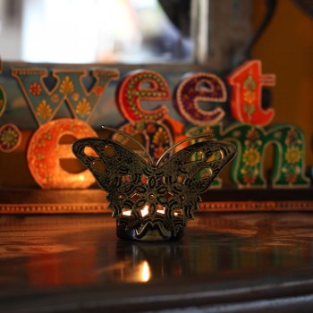 Sparkling Butterfly T-Light Holders (Set of Three)