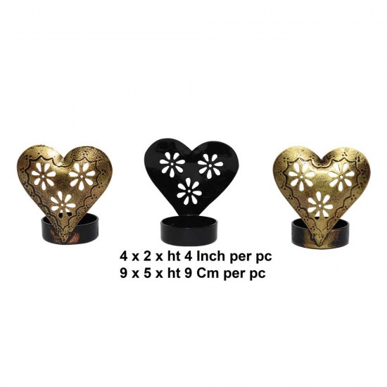 Beaming Heart T-Light Holders (Set of Three) 