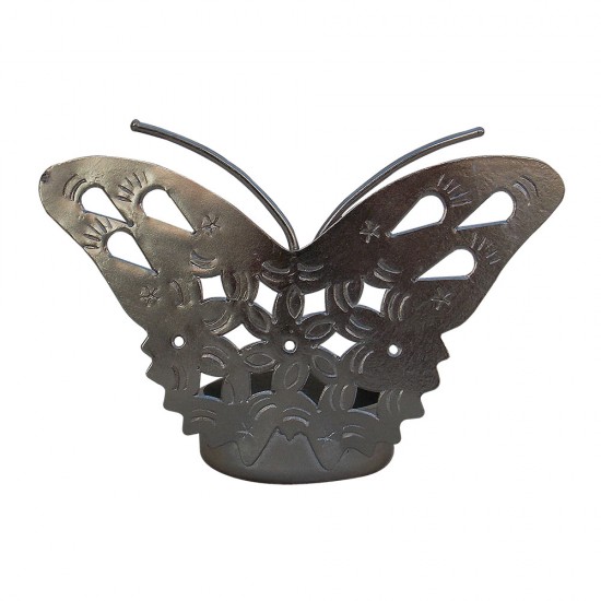 Butterfly Tealight Holder Silver Finish - 1