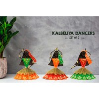 Kalbeliya Women Dancers on Swing Figurine - Set Of Three