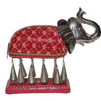 Elephant and Horse with Metal Bells (Set of Two)