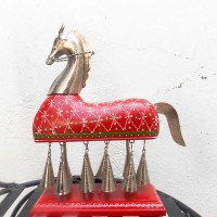 10 Bell Horse  Wood Hand Painted | Metal Set of Two