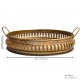 Iron Round  Tray Platter in Bass Finish Dia 10 inch 