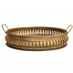 Iron Round  Tray Platter in Brass Finish Dia 12 inch