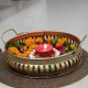 Iron Round Tray Platter in Brass finish - Set of 2 Iron Round Tray Platter in Brass finish - Set of 2