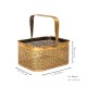 Sophisticated Brass-Finish Metal Basket Rectangle 8 x 10