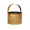 Sophisticated Brass-Finish Metal Basket Round - 9 x 9