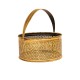 Sophisticated Brass-Finish Metal Basket Round 11 x 11
