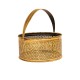 Metal basket round 11 x 12 (brass finish) Sophisticated Brass-Finish Metal Basket Round 11 x 11