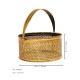 Metal basket round 11 x 12 (brass finish) Sophisticated Brass-Finish Metal Basket Round 11 x 11