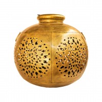 Round matka floor lantern or decorative vase Dia 27 inches