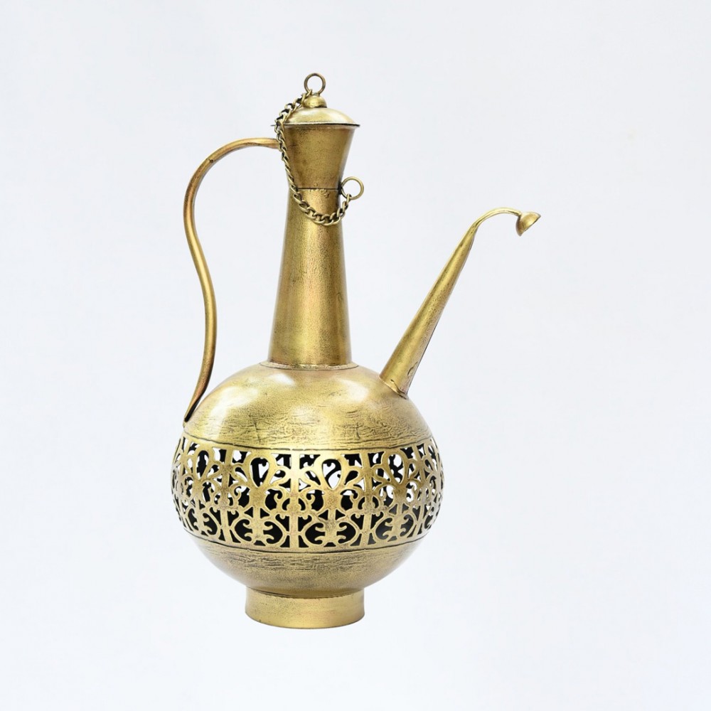 Floral Cut Iron Perforated Surahi ht 16 Inch