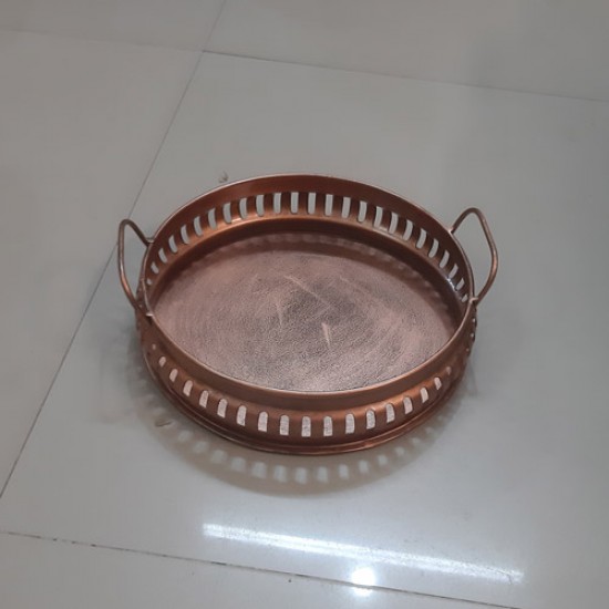 Iron Round Tray Platter in Copper Finish Dia 10 inch Iron Round Tray Platter in Copper Finish Dia 10 inch