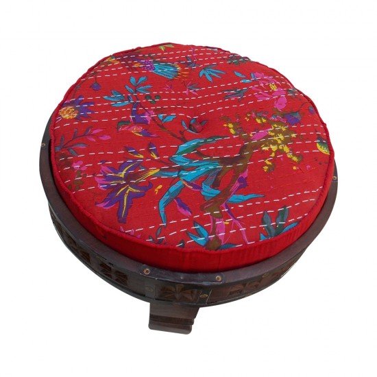 Red Seater Ethnic Rajasthani Upholstered Baithak