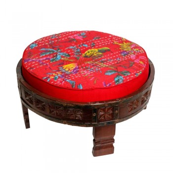 Red Seater Ethnic Rajasthani Upholstered Baithak