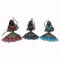 Multicolored Kalbeliya Women Dancers on Swing Figurine - Set Of Three
