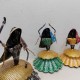Multicolored Kalbeliya Women Dancers on Swing Figurine - Set Of Three