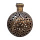 Antique Golden Finished Perforated Iron Kudia Tea-Light Pot 12 Inch