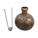 Antique Golden Finished Perforated Iron Kudia Tea-Light Pot 15 Inch