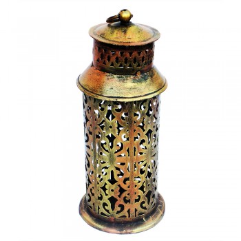 Iron Perforated Tower Lantern ht 11 Inch