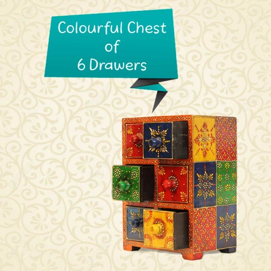 Hand Painted Mini Chest of 6 Drawers