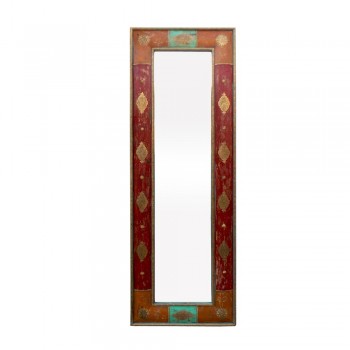 Distress Painted Wooden Dressing Mirror Frame - Antique Brass Artwork