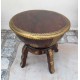 Wooden Nagada (Drum) Table on Tripod Stand- Embossed Brass Art Embellished. Wooden Nagada (Drum) Table on Tripod Stand- Embossed Brass Art Embellished.