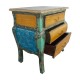 Multicolour Distress Wooden Chest of Three Drawers - Bed Side Multicolour Distress Wooden Chest of Three Drawers - Bed Side
