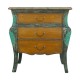 Multicolour Distress Wooden Chest of Three Drawers - Bed Side Multicolour Distress Wooden Chest of Three Drawers - Bed Side