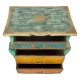 Multicolour Distress Wooden Chest of Three Drawers - Bed Side Multicolour Distress Wooden Chest of Three Drawers - Bed Side