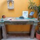 Distressed Antique Finish Wooden Console