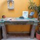 Distressed Antique Finish Wooden Console Distressed Antique Finish Wooden Console