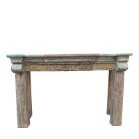 Distressed Antique Finish Wooden Console